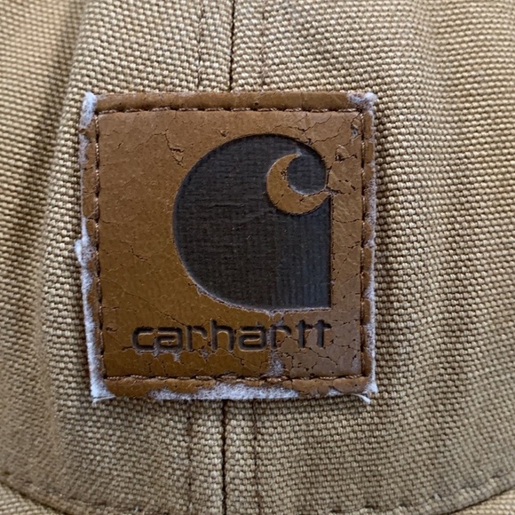 Carhartt Vintage Made in USA Embroidered Adjustable Leather Strap A145 BRN Cap - Picture 2 of 9